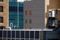 Old and new high-rise buildings in Midtown, architectural details, outdoor roof terraces, New York, NY Royalty Free Stock Photo