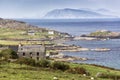 Abandoned House with Beara Peninsula Seascape Royalty Free Stock Photo