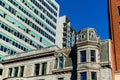 Old and new houses with huge windows in Montreal Royalty Free Stock Photo