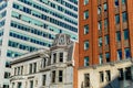 Old and new houses with huge windows in Montreal Royalty Free Stock Photo