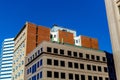 Old and new houses with huge windows in Montreal Royalty Free Stock Photo