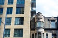 Old and new houses with huge windows in Montreal Royalty Free Stock Photo