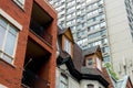 Old and new houses with huge windows Royalty Free Stock Photo