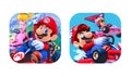 Old and New icons of Mario Kart Tour mobile game