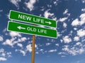 Old or New Life Highway Signs Royalty Free Stock Photo