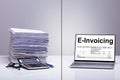 Old And New Method Of Calculating E-invoice Royalty Free Stock Photo