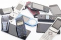 Old and new Mobile phones, smartphone Royalty Free Stock Photo