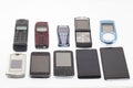 Old and new Mobile phones, smartphone Royalty Free Stock Photo