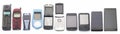 Old and new Mobile phones, smartphone Royalty Free Stock Photo