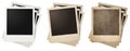 Old and new polaroid photo frames stacks isolated Royalty Free Stock Photo