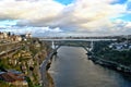 Old and new railway bridges over Douro river in Oporto Royalty Free Stock Photo