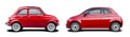 Old and new red Fiat 500 Royalty Free Stock Photo