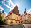 The Old-New Synagogue is the oldest active synagogue in Europe, completed in 1270 and is home of the legendary Golem Royalty Free Stock Photo