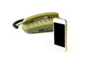 Old and new telephone Royalty Free Stock Photo