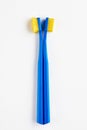 Old and new toothbrush in contrast Royalty Free Stock Photo