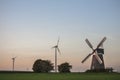 Old and new windmills Royalty Free Stock Photo