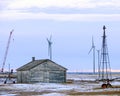 Old and new windmills Royalty Free Stock Photo