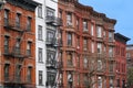 Old New York apartment buildings with ornate roof line cornice