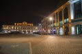 Old night street in Kutaisi, Georgia. Beautiful scene of Kutaisi in a summer night Royalty Free Stock Photo