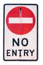Old no entry traffic sign