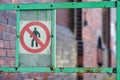 Old no trespassing sign from the GDR on a fence Royalty Free Stock Photo