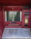 Old, non-working ATM. ATM in the dust. No money. Royalty Free Stock Photo