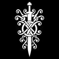 Old Norse, Viking design. The sword of the Viking and Norse pattern