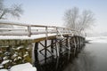 Old north bridge in snow Royalty Free Stock Photo