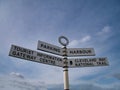An old North Riding County Council sign at Staithes, Yorkshire, UK