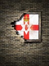 Old Northern Ireland flag in brick wall