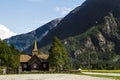 Old norwegian church on the way to trolstigen