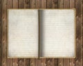 Old notebook on wooden background Royalty Free Stock Photo