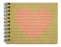 Old notepad pink heart Royalty Free Stock Photo