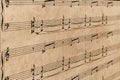 Old Notes on Page. Retro Paper Music Notation Royalty Free Stock Photo