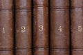 Old Numbered Antique Books Royalty Free Stock Photo