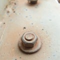 Old Nut and bolt in a rust Royalty Free Stock Photo