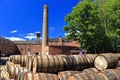 Old Oak Barrels at Annandale Whiskey Distillery, Dumfries and Galloway, Scotland, Great Britain Royalty Free Stock Photo