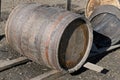 Old oak barrels Royalty Free Stock Photo