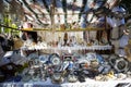 Old objects in a stall in the market of San Telmo in Buenos Aires