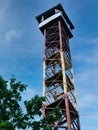 Abandoned observation tower on a sunny spring day Royalty Free Stock Photo