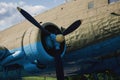Old obsolete aircraft propeller Royalty Free Stock Photo