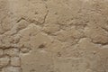 Old ochre painted stucco wall with cracked plaster. Background t Royalty Free Stock Photo