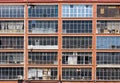 Old office building windows Royalty Free Stock Photo