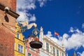 Old oil lamp on the city hall of Gdansk