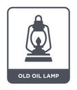 old oil lamp icon in trendy design style. old oil lamp icon isolated on white background. old oil lamp vector icon simple and Royalty Free Stock Photo