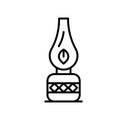 Old Oil Lamp icon vector isolated on white background, Old Oil Lamp sign , thin line design elements in outline style Royalty Free Stock Photo