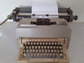 Old, old-fashioned, dirty and rusty typewriter isolated Royalty Free Stock Photo