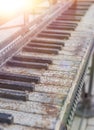 Old, old keys from the piano.