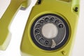 Old olive-green telephone Royalty Free Stock Photo