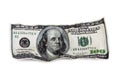 The old one hundred dollar bill isolated Royalty Free Stock Photo